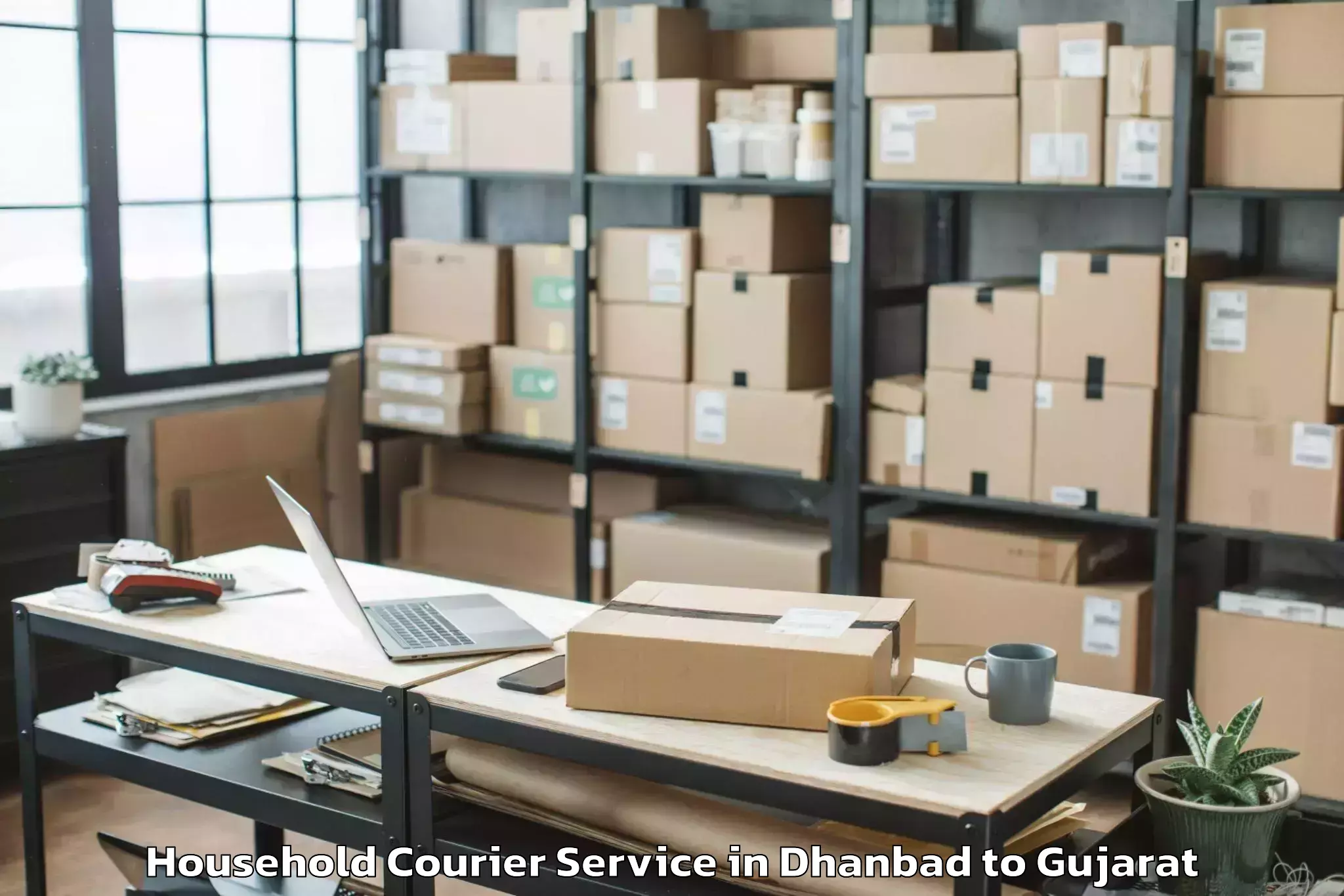 Easy Dhanbad to Navrangpura Household Courier Booking